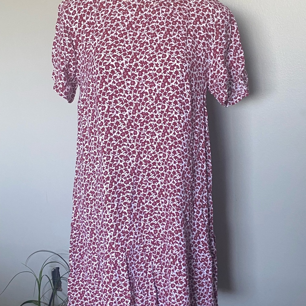 LOFT Pink Floral Print Dress